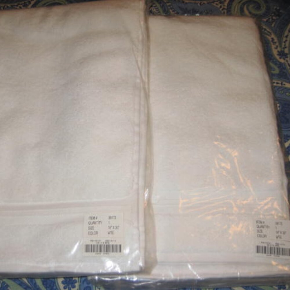 NWT Set of 2 Sundance Hand Towels White Original Package Cotton Made in Turkey